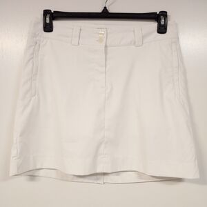 Nike Golf Tour Performance Dri Fit Skort White Polyester Sz 8 Zip Pockets Logo